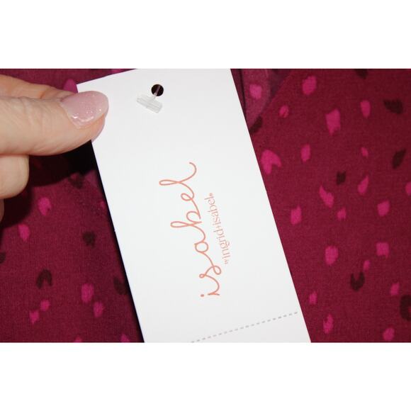 Isabel Maternity NWT 3/4 Sleeve Ruffle Waist Woven Top Size‎ Medium - Picture 3 of 8